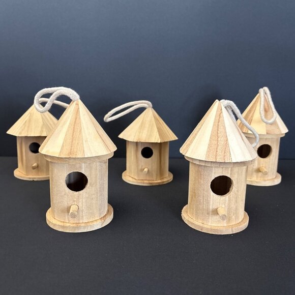 Other - Birdhouse Ornaments Bird House Mini Wooden Hanging Wood Crafts Home Decor Gazebo